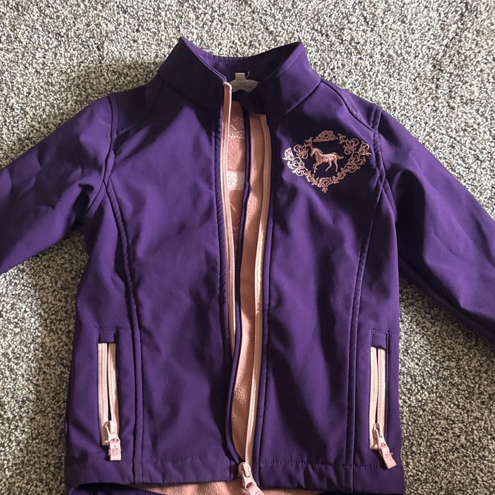 Shyanne Kids Purple Raincoat with Pink Details